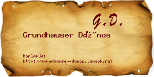 Grundhauser Dános névjegykártya